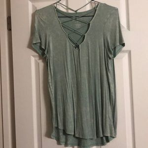 American Eagle Lace Up Neck